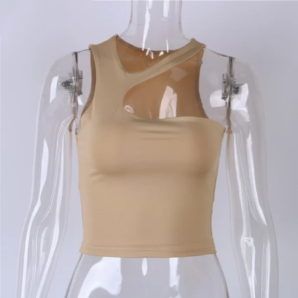 Top Tank Sexy com Recorte e Ombro Descoberto - Estilo Irregular - Imagem 6