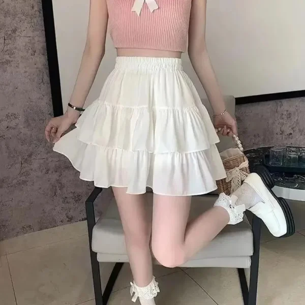 Saia Plissada A-line Branca - Estilo Preppy e Casual - Imagem 4