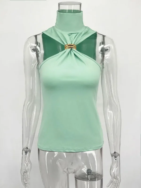 Top Tank Sexy Tomara-Que-Caia com Detalhe Metálico - Estilo Moderno e Ousado - Imagem 9