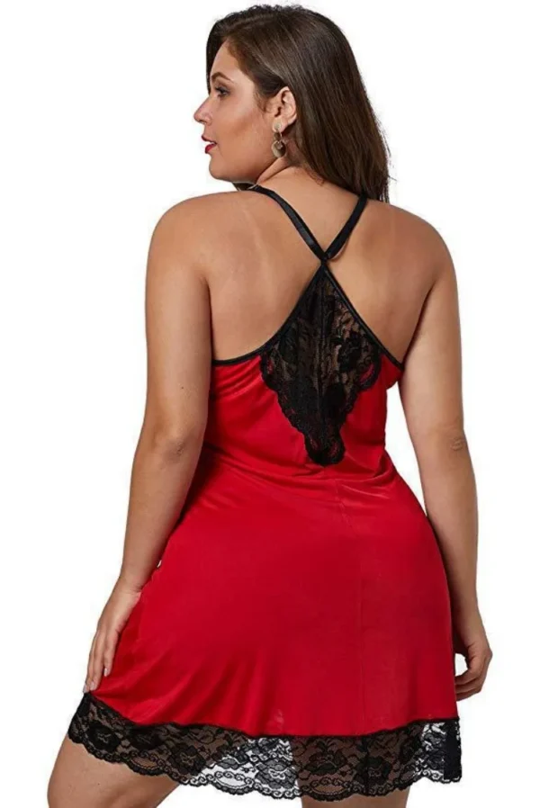 Camisola Plus Size com alças finas e renda - Sexy e Confortável - Imagem 14