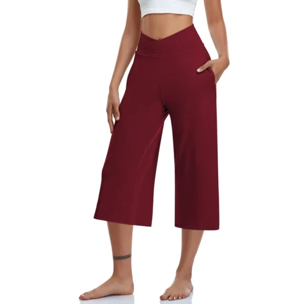 Calça feminina 3/4 de cintura alta - Estilo casual e confortável - Imagem 10