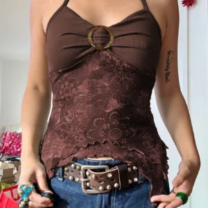 Top Cropped Boho com Estampa Vintage - Estilo Retrô e Feminino