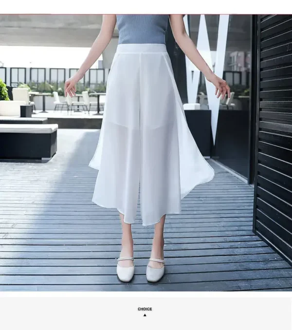 Saia-calça feminina de chiffon - Estilo coreano e confortável - Imagem 7