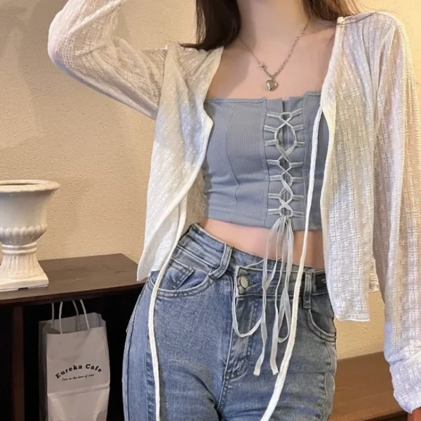 Cardigan Feminino de Verão - Moda Coreana - Imagem 4