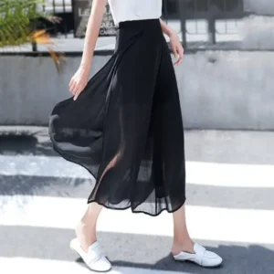 Saia-calça feminina de chiffon - Estilo coreano e confortável