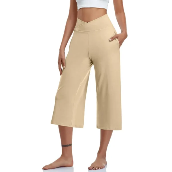 Calça feminina 3/4 de cintura alta - Estilo casual e confortável - Imagem 13