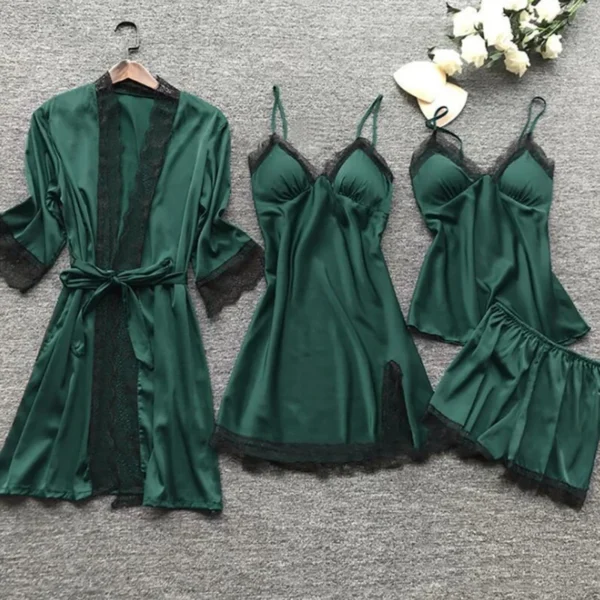 Conjunto de pijama de renda sexy - Confortável e Sedutor - Imagem 2