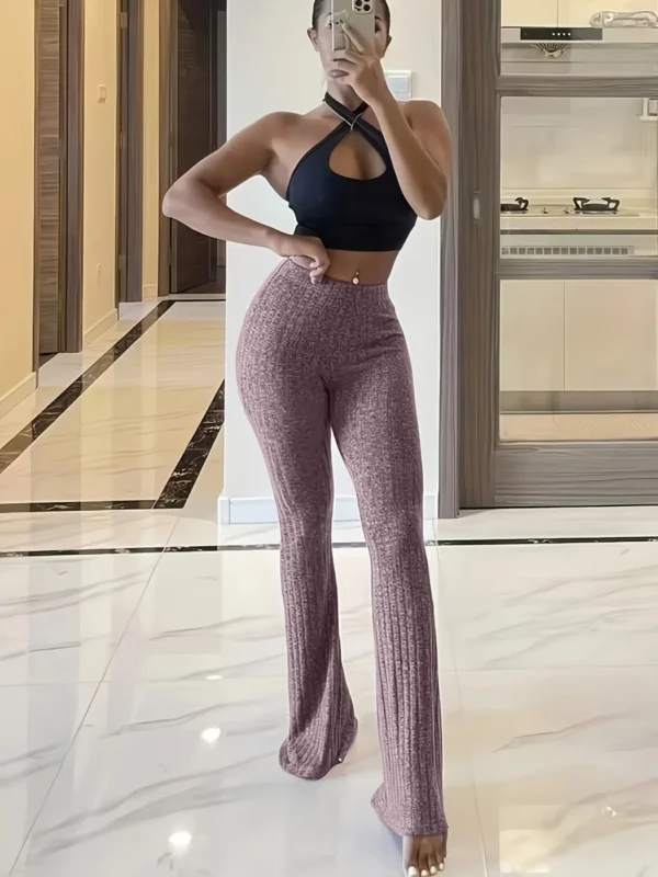 Calça feminina de cintura alta - Estilo esportivo e sensual - Imagem 10