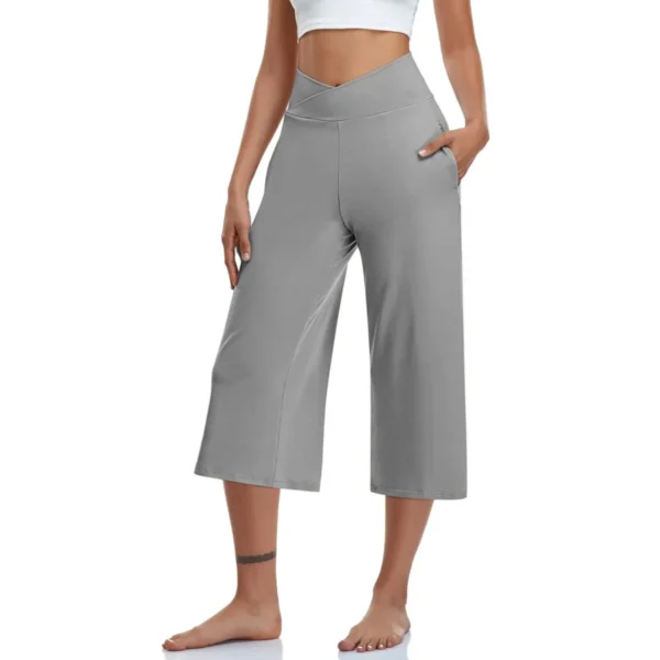 Calça feminina 3/4 de cintura alta - Estilo casual e confortável - Imagem 6