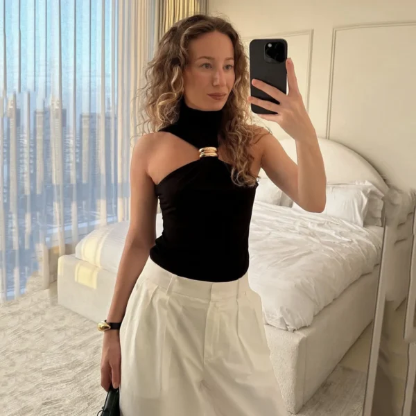 Top Tank Sexy Tomara-Que-Caia com Detalhe Metálico - Estilo Moderno e Ousado - Imagem 13