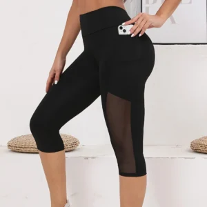 Calça de Yoga de Cintura alta com Bolsos