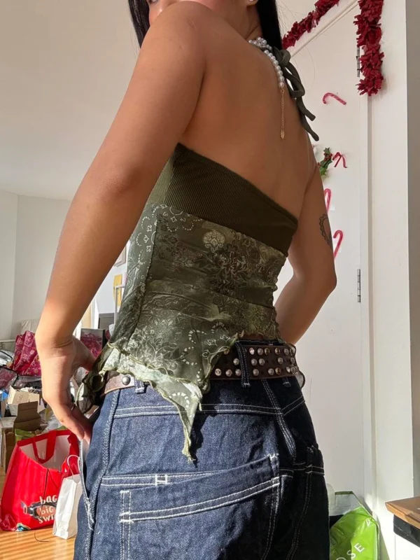Top Cropped Boho com Estampa Vintage - Estilo Retrô e Feminino - Imagem 3