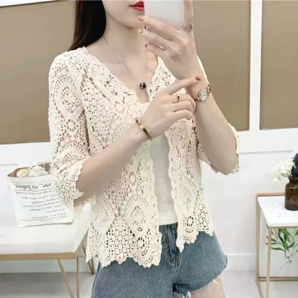 Cardigan Feminino de Crochê - Moda Boho - Imagem 5