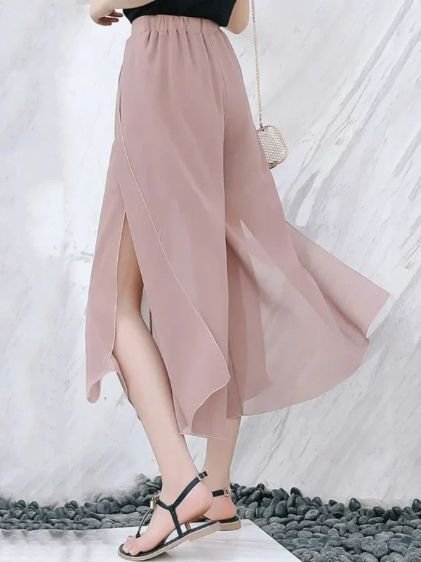Saia-calça feminina de chiffon - Estilo coreano e confortável - Imagem 6