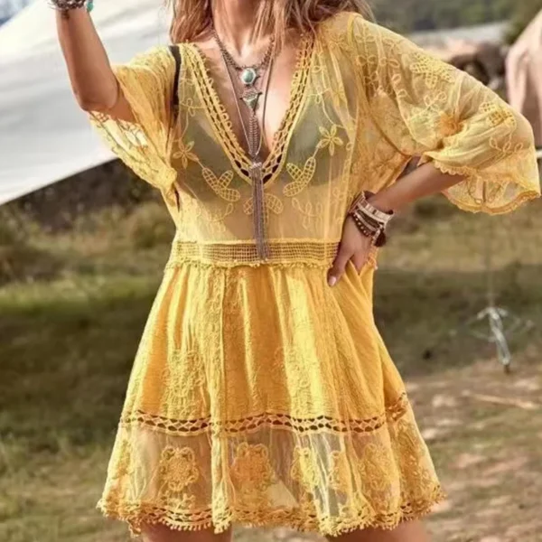 Vestido de Praia em Renda - Estilo Praia e Elegante - Imagem 4