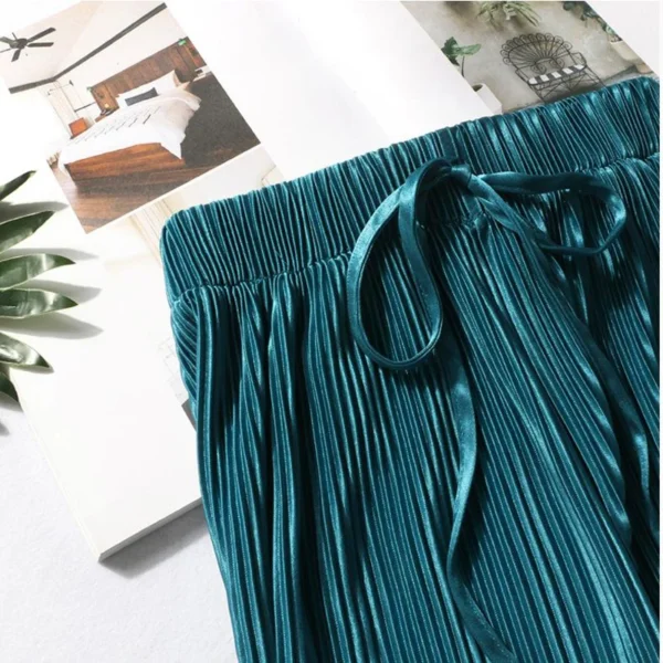 Calça feminina de seda gelada - Estilo coreano e confortável - Imagem 4