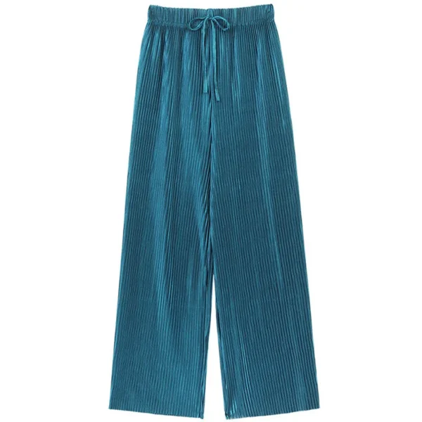 Calça feminina de seda gelada - Estilo coreano e confortável - Imagem 2