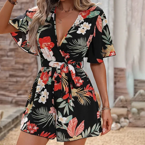 Macacão curto feminino - Estilo boêmio e elegante - Imagem 5