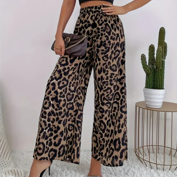 Calça feminina de estampa de leopardo - Estilo europeu e americano - Imagem 6