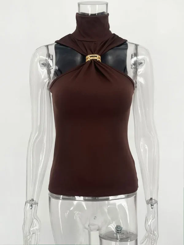Top Tank Sexy Tomara-Que-Caia com Detalhe Metálico - Estilo Moderno e Ousado - Imagem 5