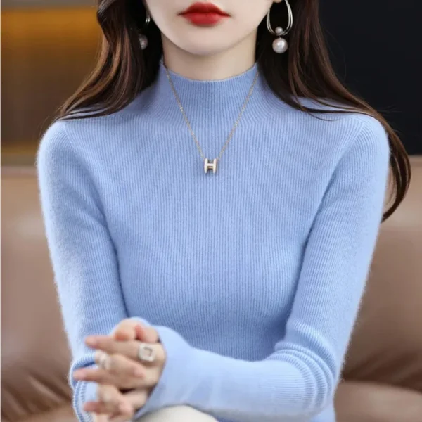 Sweater Feminino de Tricô - Moda Slim (Justo)
