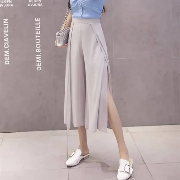 Saia-calça feminina de chiffon - Estilo coreano e confortável - Imagem 5