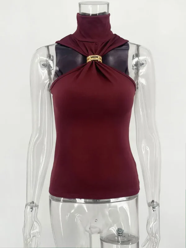 Top Tank Sexy Tomara-Que-Caia com Detalhe Metálico - Estilo Moderno e Ousado - Imagem 10