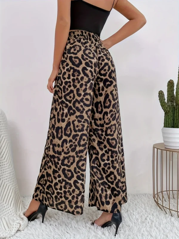 Calça feminina de estampa de leopardo - Estilo europeu e americano - Imagem 2