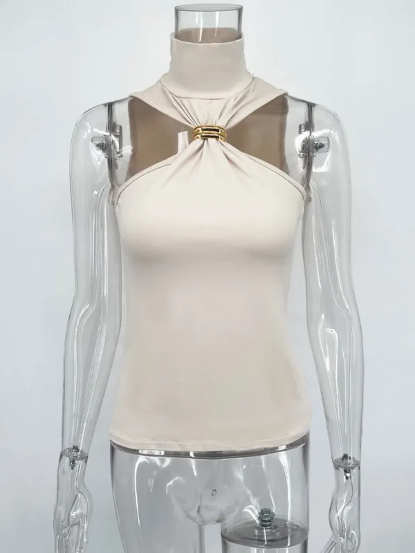 Top Tank Sexy Tomara-Que-Caia com Detalhe Metálico - Estilo Moderno e Ousado - Imagem 7