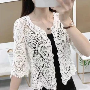 Cardigan Feminino de Crochê - Moda Boho