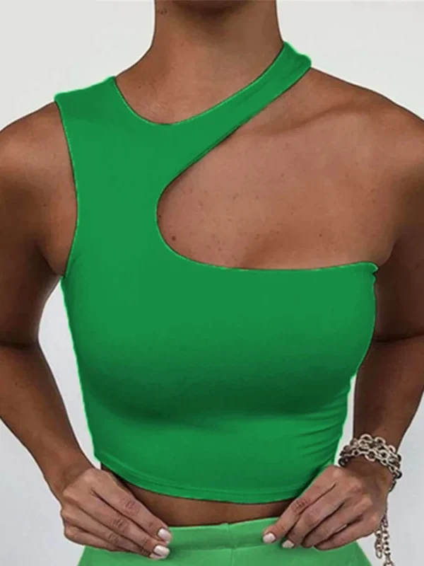 Top Tank Sexy com Recorte e Ombro Descoberto - Estilo Irregular - Imagem 2