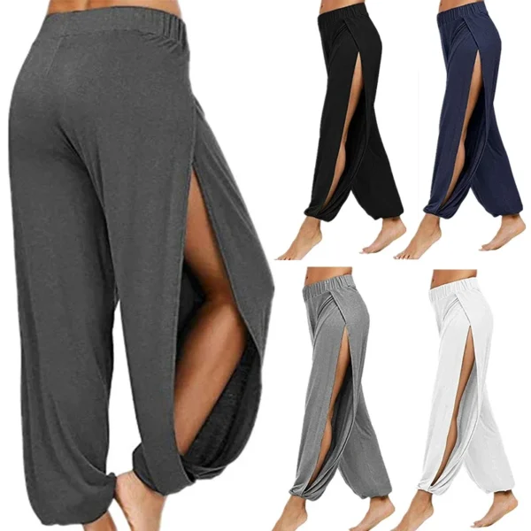 Calça feminina de perna larga - Estilo hippie e confortável