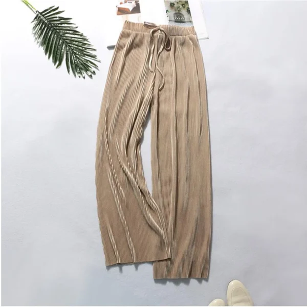 Calça feminina de seda gelada - Estilo coreano e confortável - Imagem 7