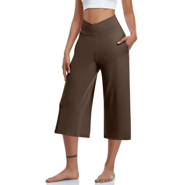 Calça feminina 3/4 de cintura alta - Estilo casual e confortável - Imagem 7