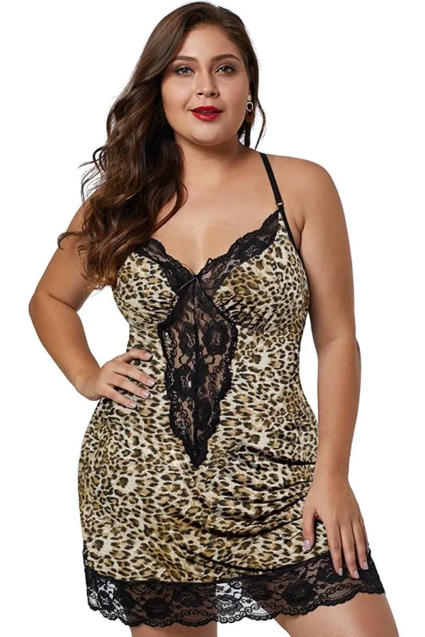 Camisola Plus Size com alças finas e renda - Sexy e Confortável - Imagem 7