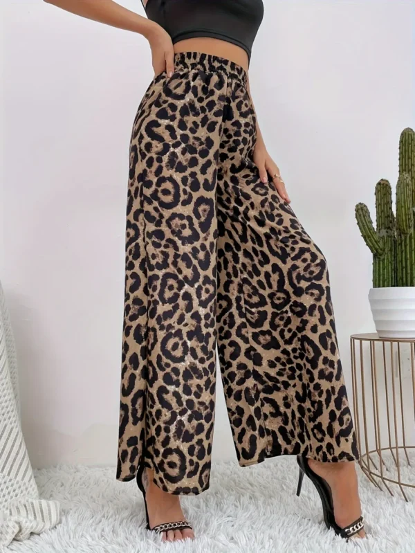 Calça feminina de estampa de leopardo - Estilo europeu e americano - Imagem 3