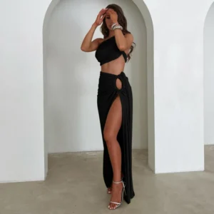 Conjunto Feminino de 2 Peças - Top e Saia Longa