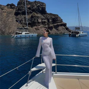 Vestido de Praia Longo com Mangas - Estilo Praia e Boêmio