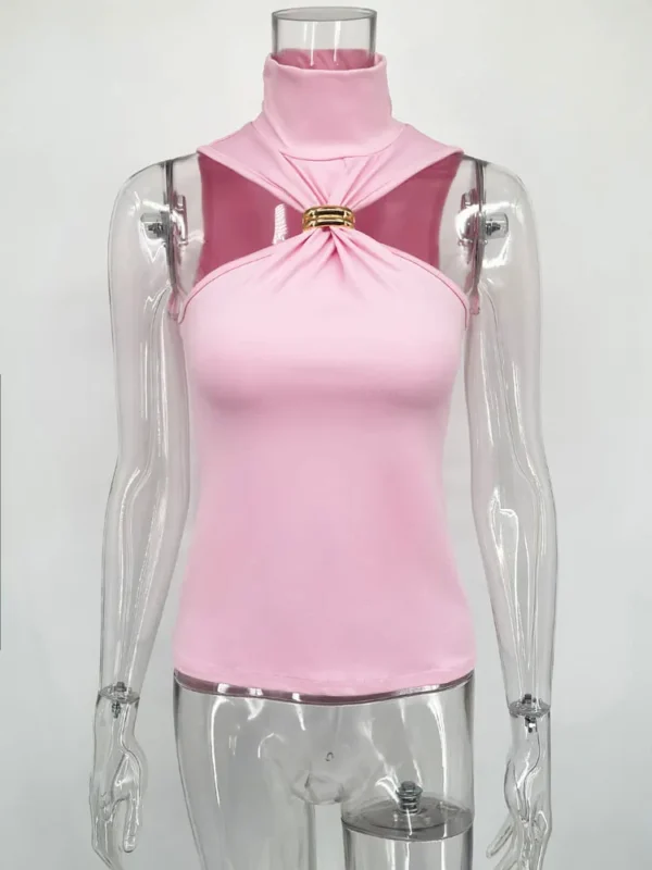 Top Tank Sexy Tomara-Que-Caia com Detalhe Metálico - Estilo Moderno e Ousado - Imagem 6