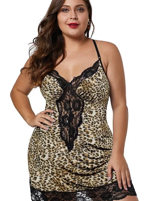 Camisola Plus Size com alças finas e renda - Sexy e Confortável - Imagem 4