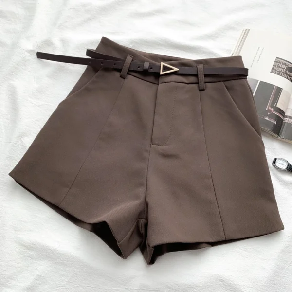 Short Feminino Casual Elegante – Modelo A-Line com Cinto - Imagem 3