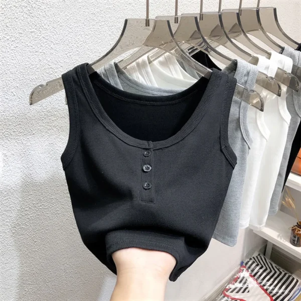 Top Tank com Botões e Textura Ribeada - Estilo Casual e Moderno - Imagem 10